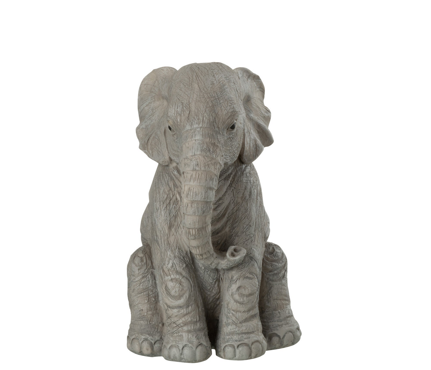 Olifant Zittend Poly Grijs Large