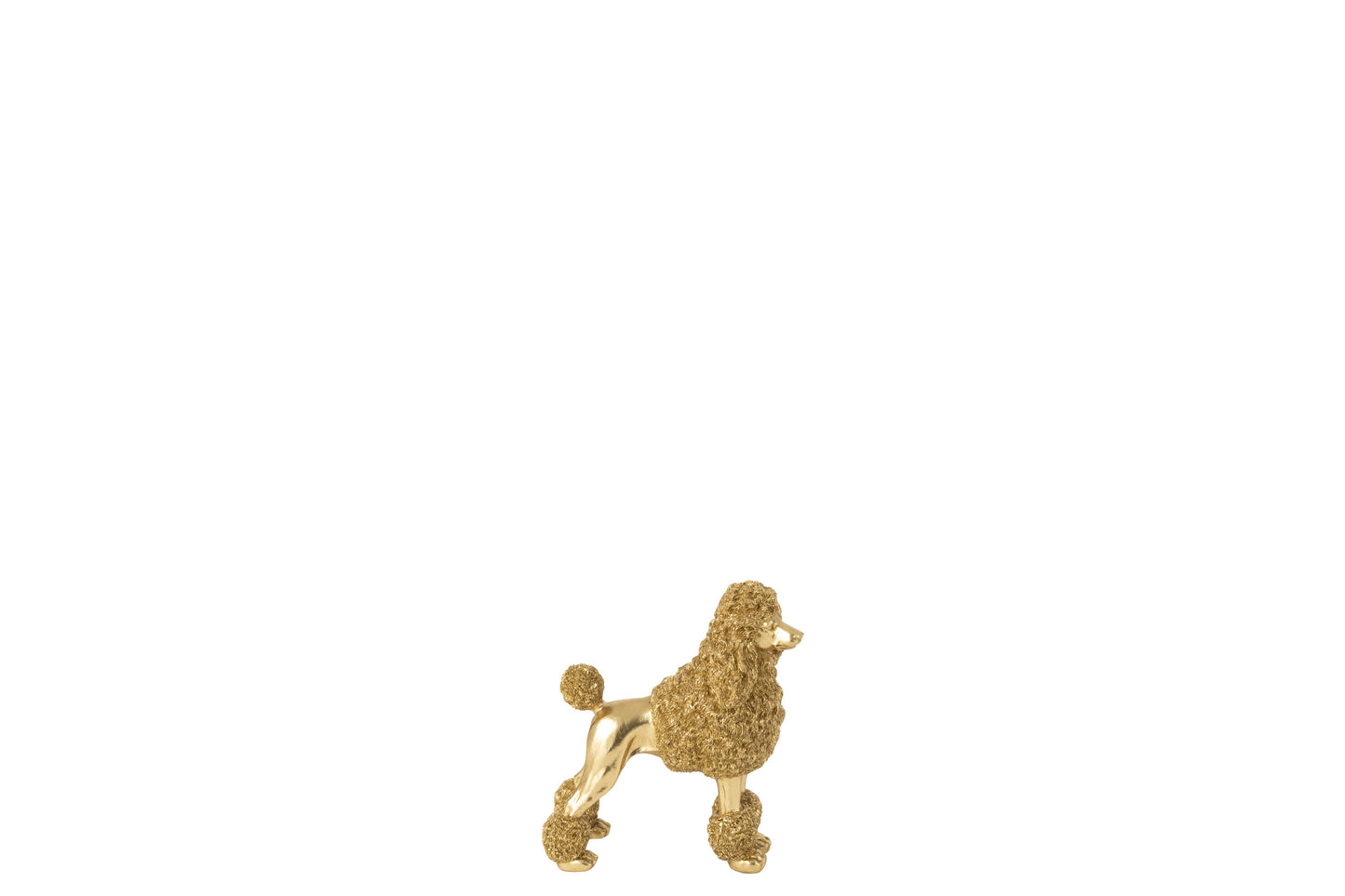 Poedel Staand Polyresin Goudkleurig Small