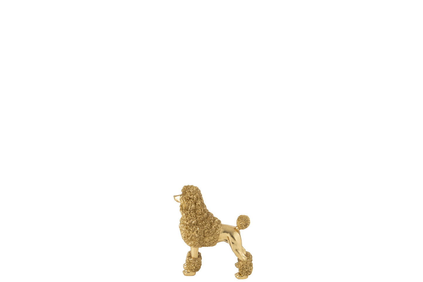 Poedel Staand Polyresin Goudkleurig Small