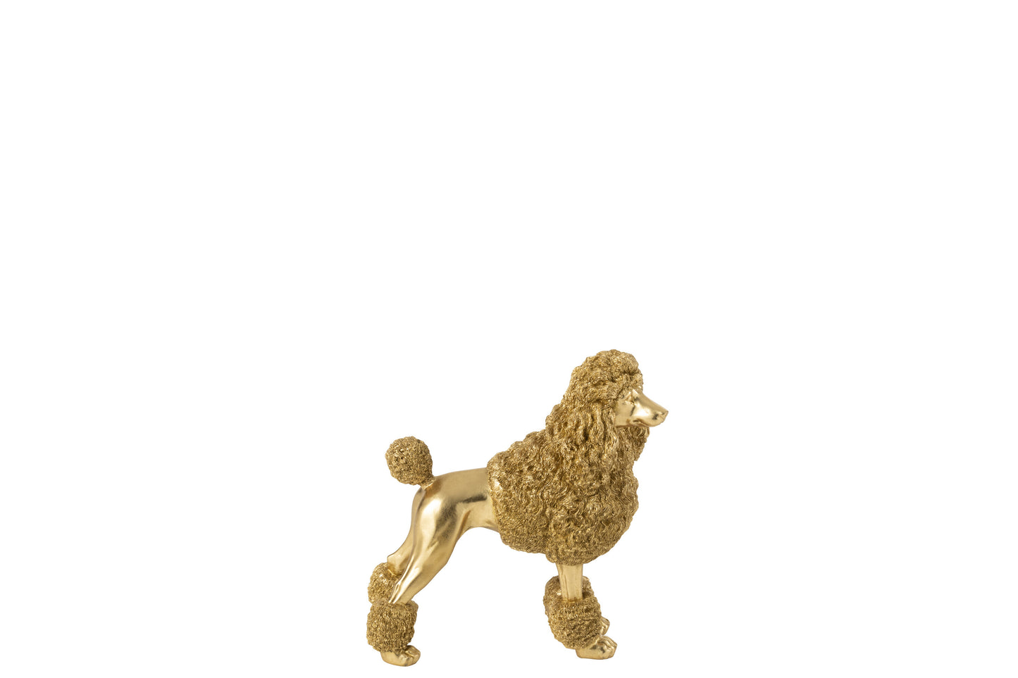 Poedel Staand Polyresin Goudkleurig Medium