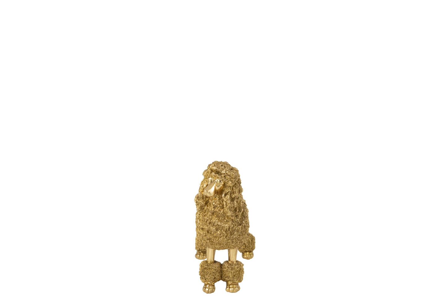 Poedel Staand Polyresin Goudkleurig Medium