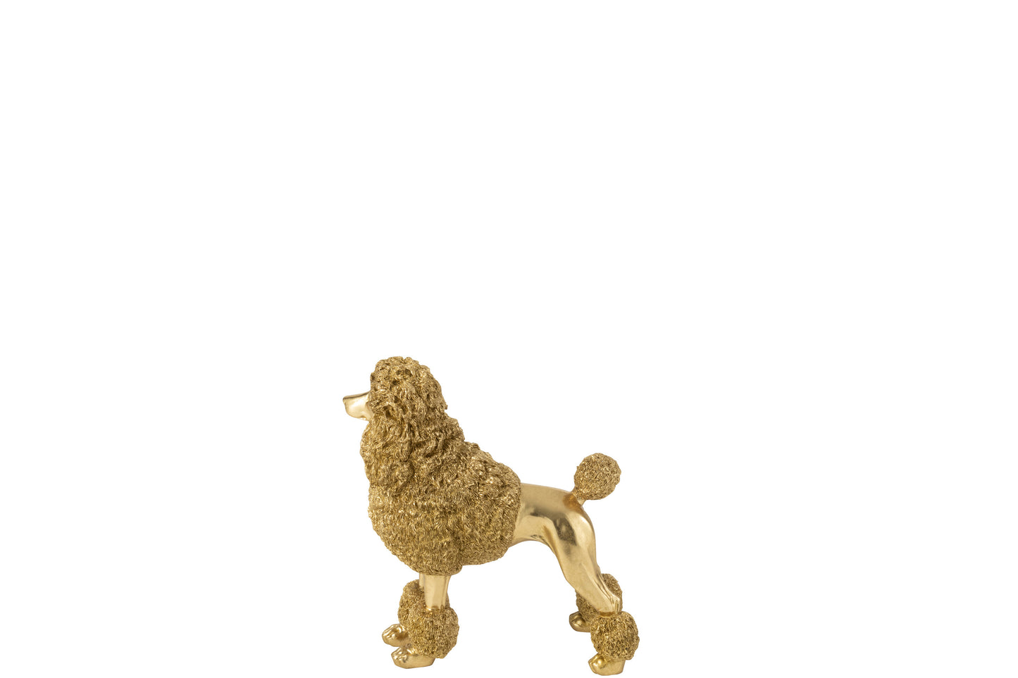 Poedel Staand Polyresin Goudkleurig Medium