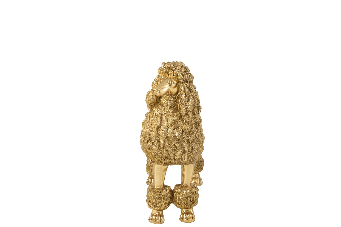 Poedel Staand Polyresin Goudkleurig Large