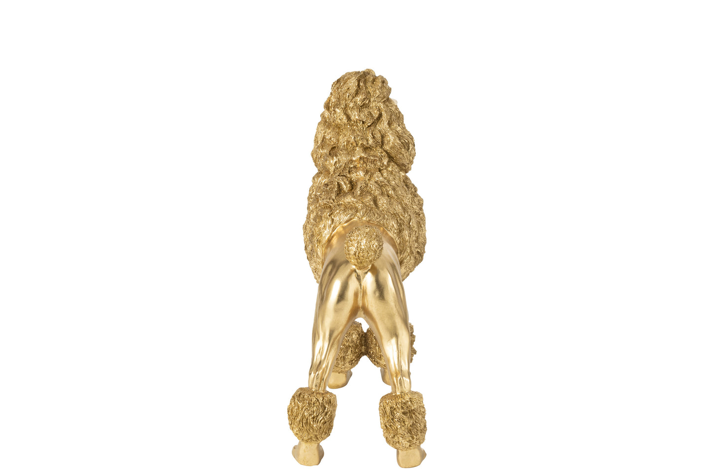 Poedel Staand Polyresin Goudkleurig Large