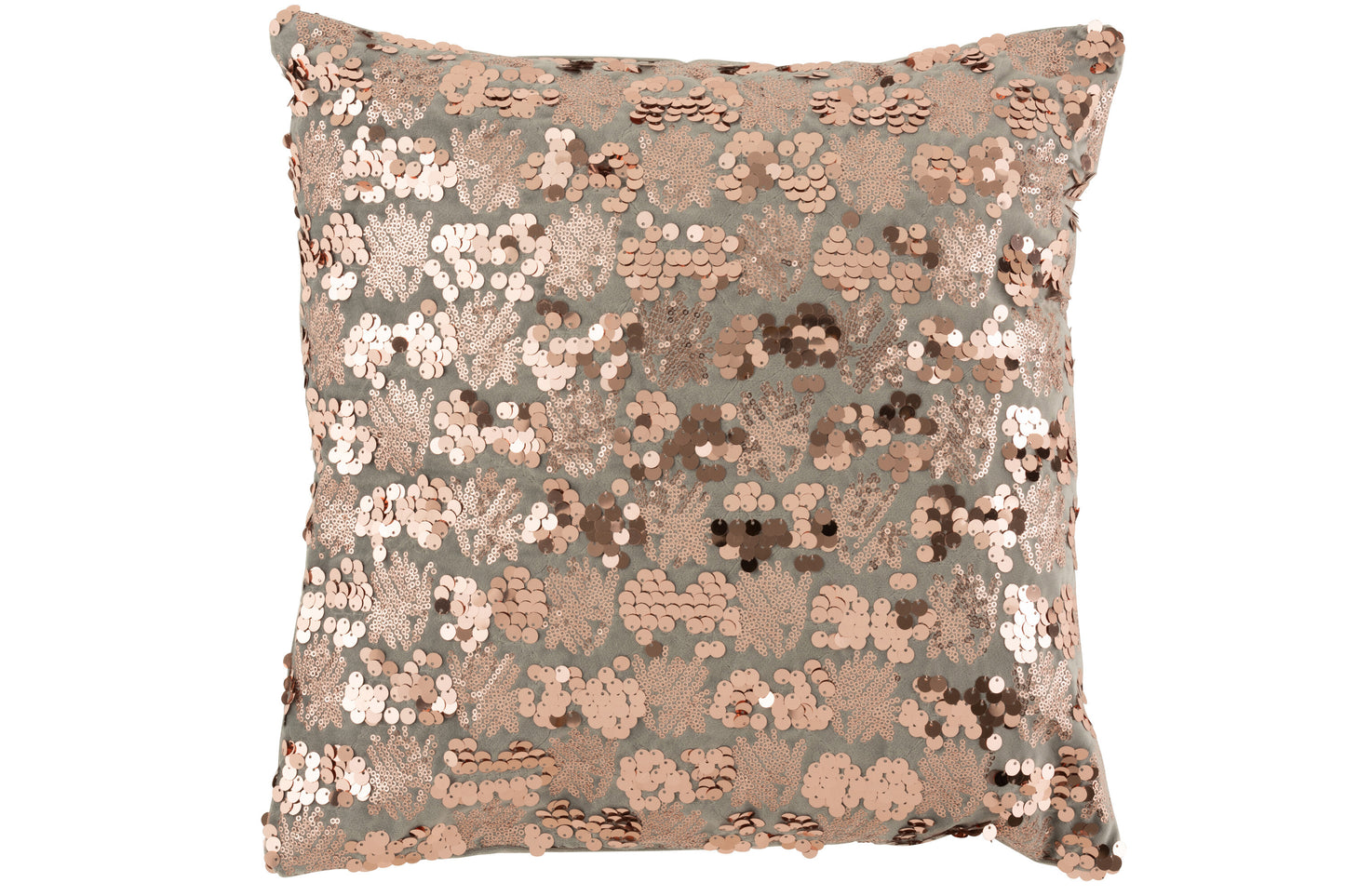 Kussen Paillet Velvet Grijs/Roze