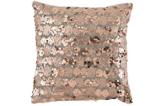 Kussen Paillet Velvet Grijs/Roze