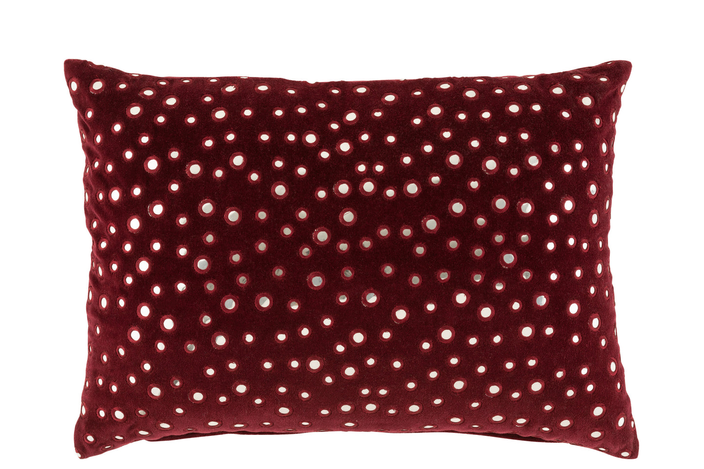 Kussen Spiegel Rechthoek Katoen Rood/Zilver