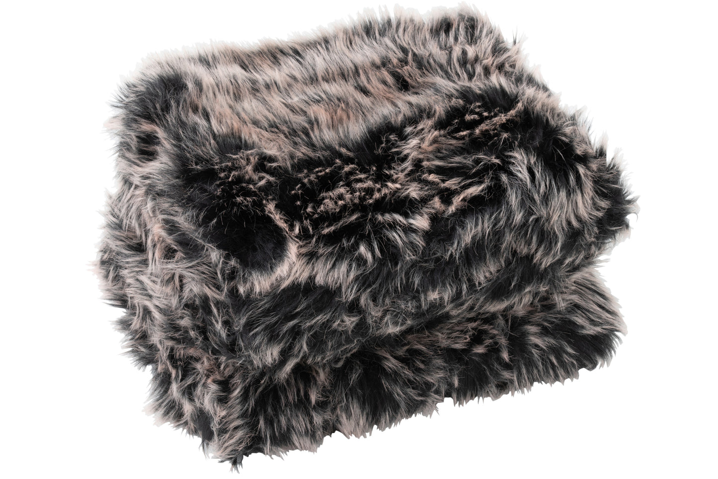 Plaid Nepbont Lang Grijs/Zwart/Wit