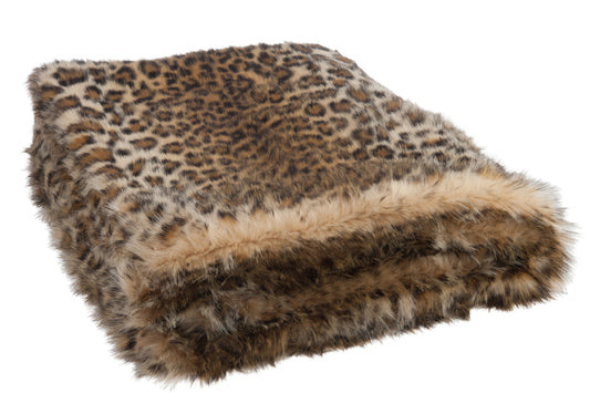 Plaid Nepbont Leopard Zwart/Bruin