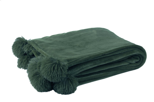 Plaid Pompom Petrol