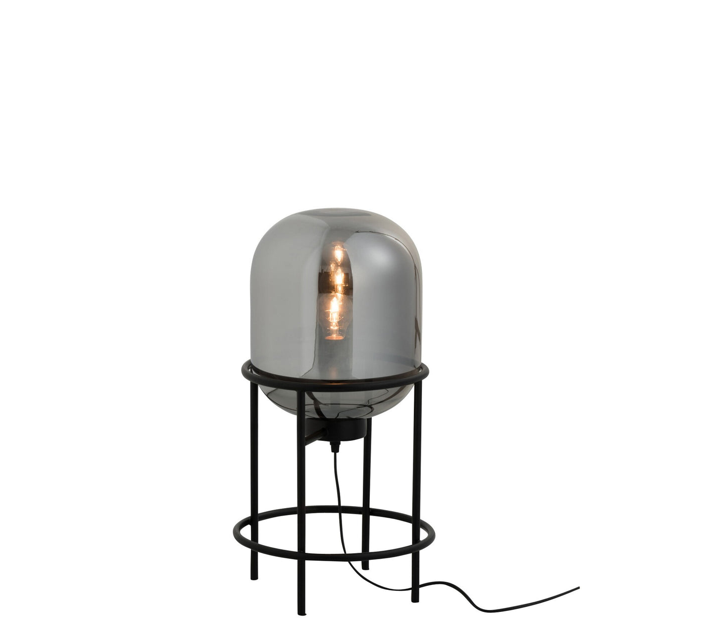 Lamp Op Voet Sasha Glas/Metaal Zilver/Zwart Small