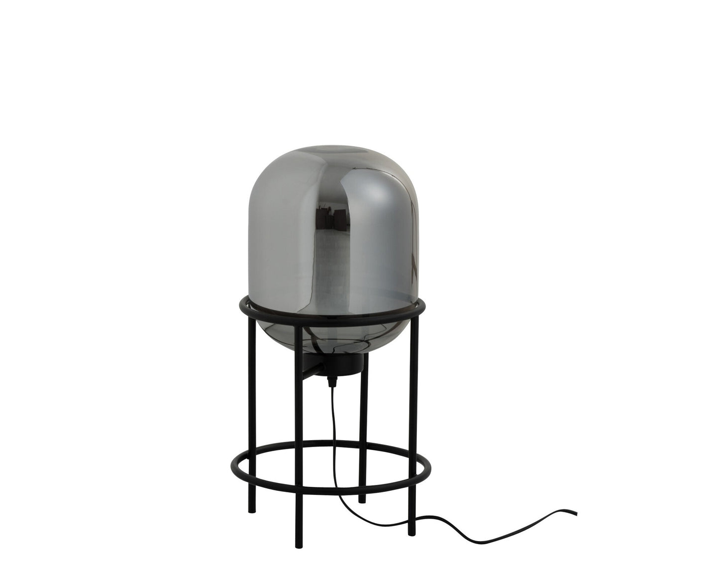 Lamp Op Voet Sasha Glas/Metaal Zilver/Zwart Small