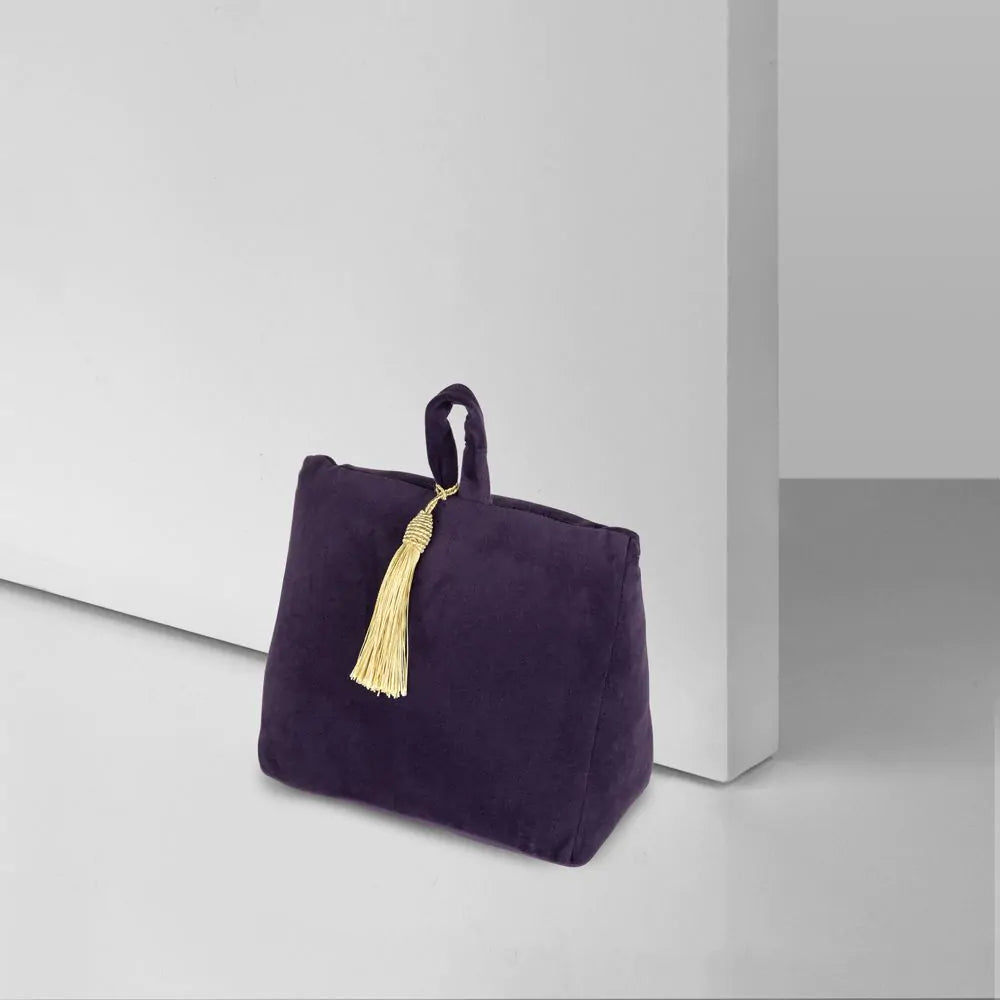 Deurstopper fluweel plum