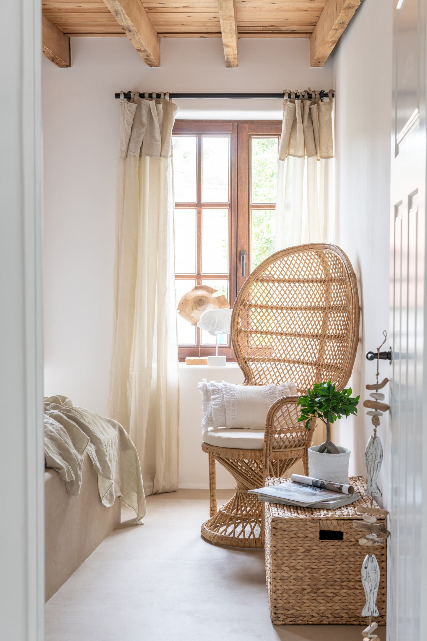 Vis Op Voet Teak Hout Naturel Large