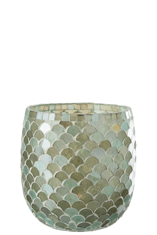 Windlicht Mozaiek Glas Aqua Large