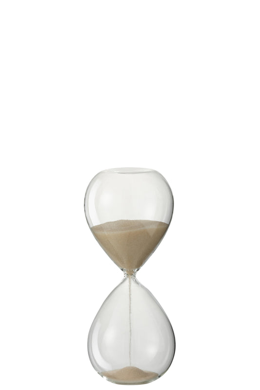 Zandloper Deco Glas/Zand Beige Small