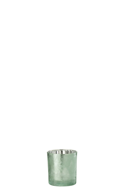 Theelicht Houder Boom Glas Groen/Zilver