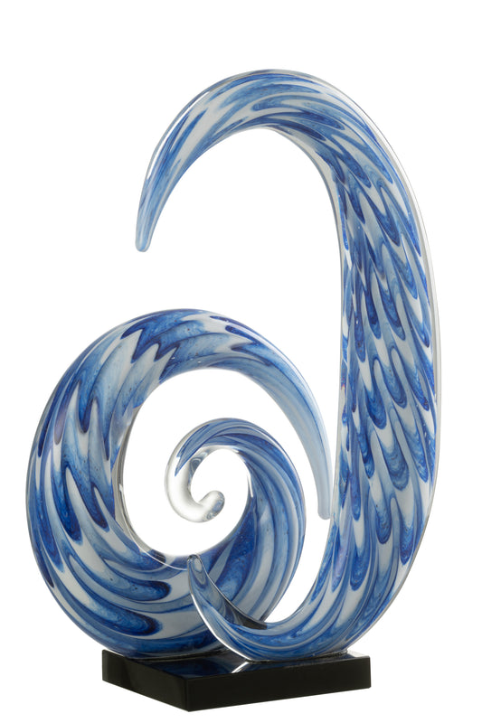 Presse Papier Tentakel Glas Blauw/Wit