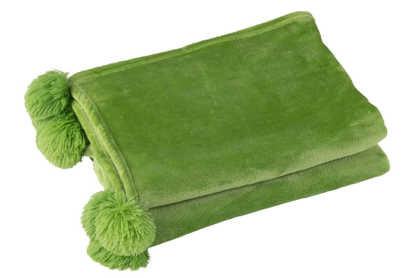 Plaid Pompom Polyester Grasgroen