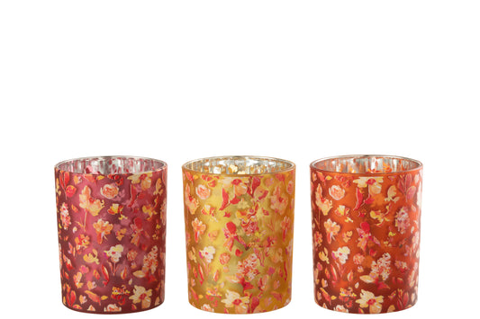 Windlicht Bloemen Glas Small