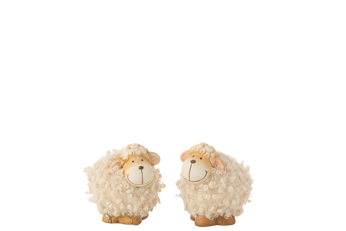 Schaap Porselein Beige/Bruin Small assortiment van 2