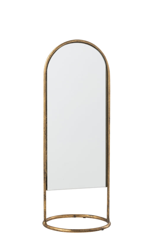 Spiegel Op Voet Daisy Ijzer/Glas Goud