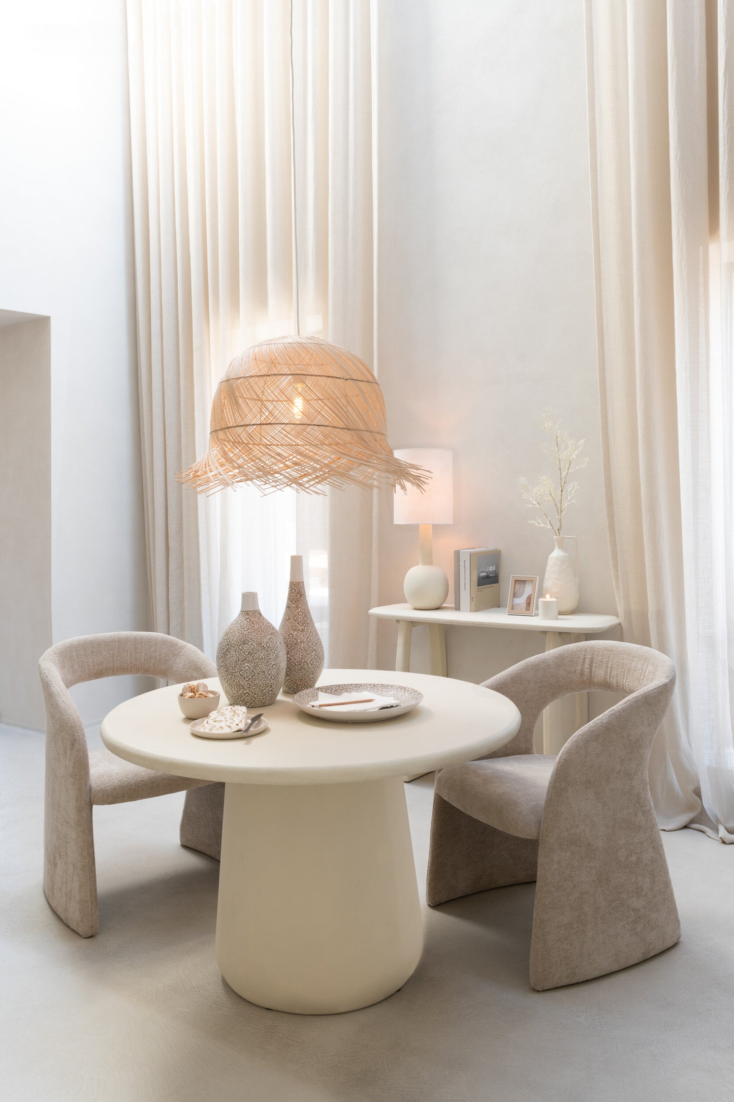 Vaas Wabi Peer Porselein Beige/Wit