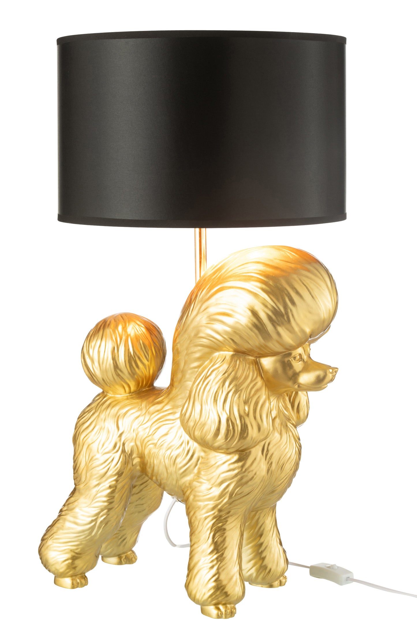 Lamp Hond Poodle Resine Goud