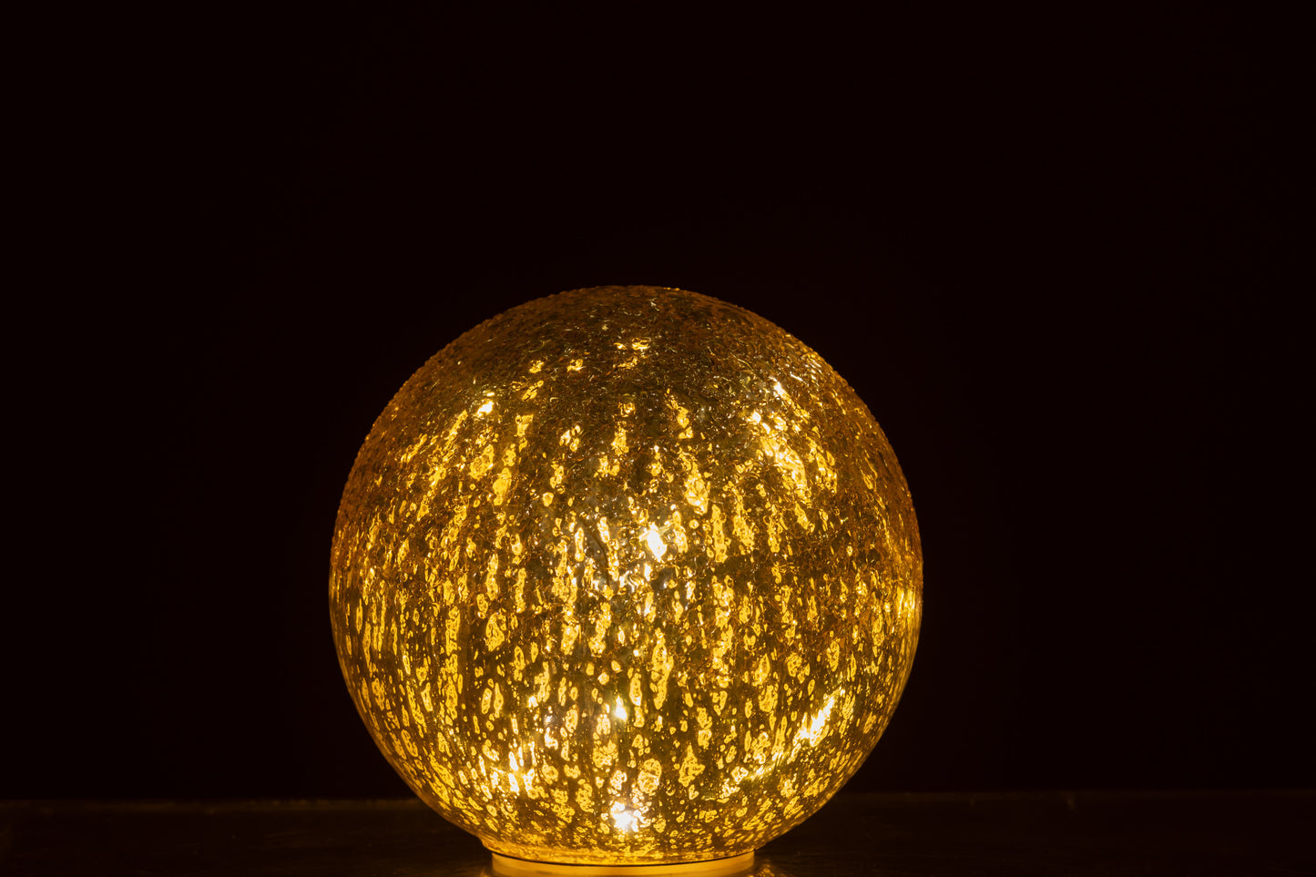 Bal Led Gekraakt Glas Goudkleurig Small