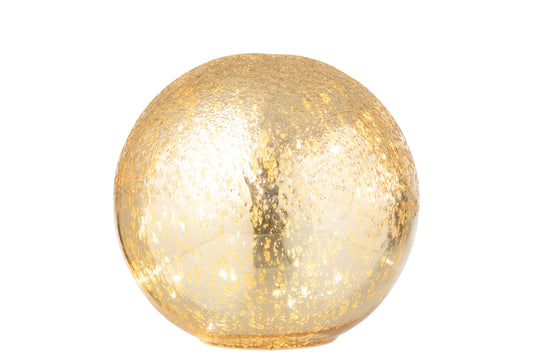 Bal Led Gekraakt Glas Goudkleurig Large