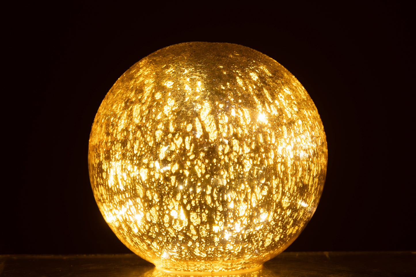 Bal Led Gekraakt Glas Goudkleurig Large