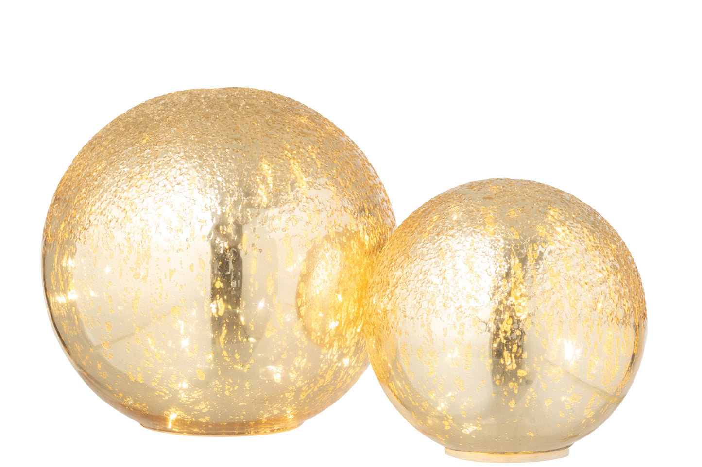 Bal Led Gekraakt Glas Goudkleurig Large