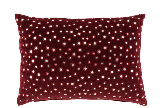 Kussen Spiegel Rechthoek Katoen Rood/Zilver