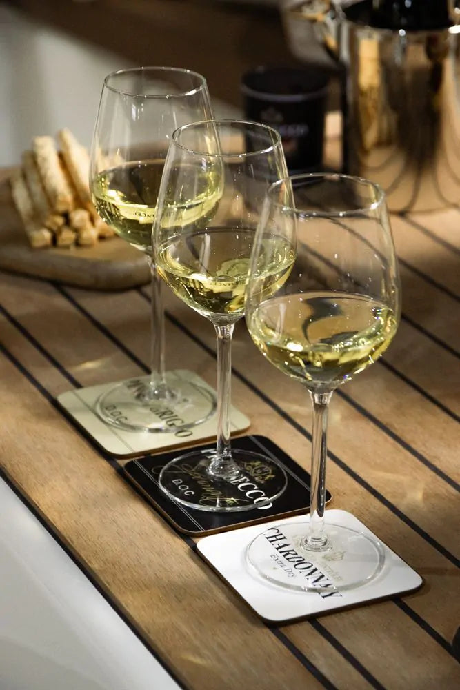 Onderzetter wijn prosecco zwart 6 stuks